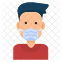 Man Boy Avatar Mask Coronavirus Icon