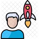 Avatar com foguete  Ícone