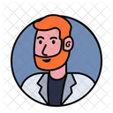 Homem com barba e avatar de terno  Ícone