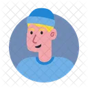 Avatar de homem com gorro  Ícone