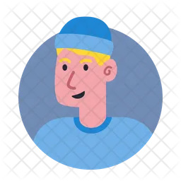 Avatar de homem com gorro  Ícone