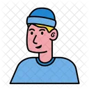 Avatar de homem com gorro  Ícone