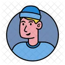 Avatar de homem com gorro  Ícone