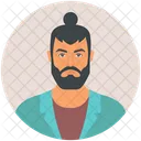 Avatar Beard Ponytail Hairstyle Icon