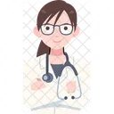 Avatar médico mulher  Ícone