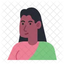 Avatar de mujer india  Icono