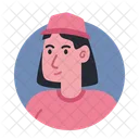 Mulher com avatar cloche  Ícone