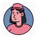 Mulher com avatar cloche  Ícone