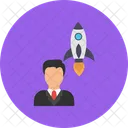 Avatar with rocket  Icon