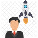Avatar With Rocket Businessman Missile Icon