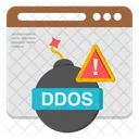 Avertissement Ddos Web Erreur Ddos Web Avertissement Ddos Du Site Web Icône