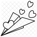 Corazon Avion De Papel Amor San Valentin Icon