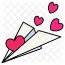 Corazon Avion De Papel Amor San Valentin Icon