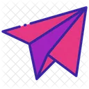 Contour Couleur Avion En Papier Icône
