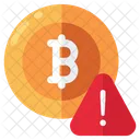 Aviso De Bitcoin Criptomoeda Criptografia Ícone