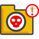 Aviso de pasta de caveira  Ícone