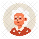 Mulher Em Pe Avo Cabelos Grisalhos Senhora Idosa Sorrindo Icon