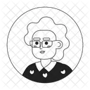 Avó de óculos relaxada sorrindo  Icon
