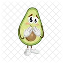 Avocado Mascot Ashamed Icon