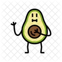 Avocado Cut Character  Icon