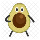 Avocado fruit character  Icon