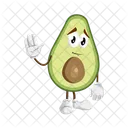 Avocado Mascot Sad Icon