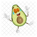 Avocado Mascot Happy Icon