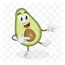 Hi Pose Avocado Mascot Icon