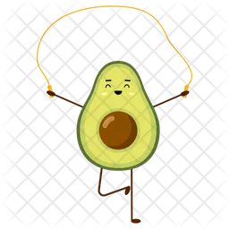 Avocado jumping rope Emoji Icon