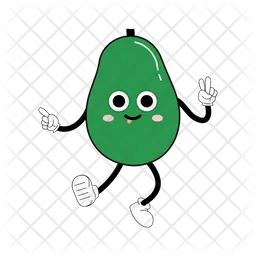 Avocado Mascot  Icon