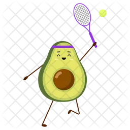Avocado plays tennis or badminton Emoji Icon