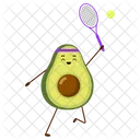 Avocado plays tennis or badminton  Icon