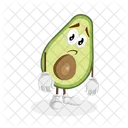 Avocado Mascot Sad Icon