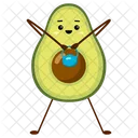 Avocado sport with blue weight  Icon