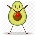 Avocado sport with red weight  Icon
