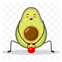 Avocado sport with red weight  Icon