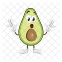 Avocado Mascot Surprise Icon