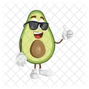 Avocado Mascot Cool Icon