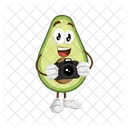Avocado Mascot Camera Icon