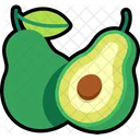 Avocado With Half Cut Avocado Fruit Icon