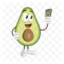 Avocado Mascot Selfie Icon
