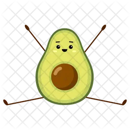 Avocado Yoga Emoji Icon