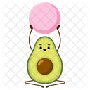 Avocado Yoga With Pink Fitball  Icon