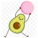 Avocado Yoga With Pink Fitball  Icon