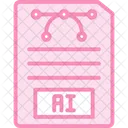 Ai File Bichromie Ligne Icone Icon
