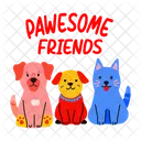 Awesome Friends Companions Typography Icon