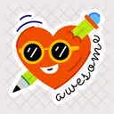 Awesome Love Awesome Smiley Heart Emoji Icon