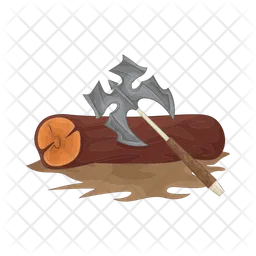 Axe and wood  Icon