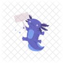 Blue Axolotl Holding Icon