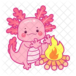 Axolotl avec feu de camp  Icône